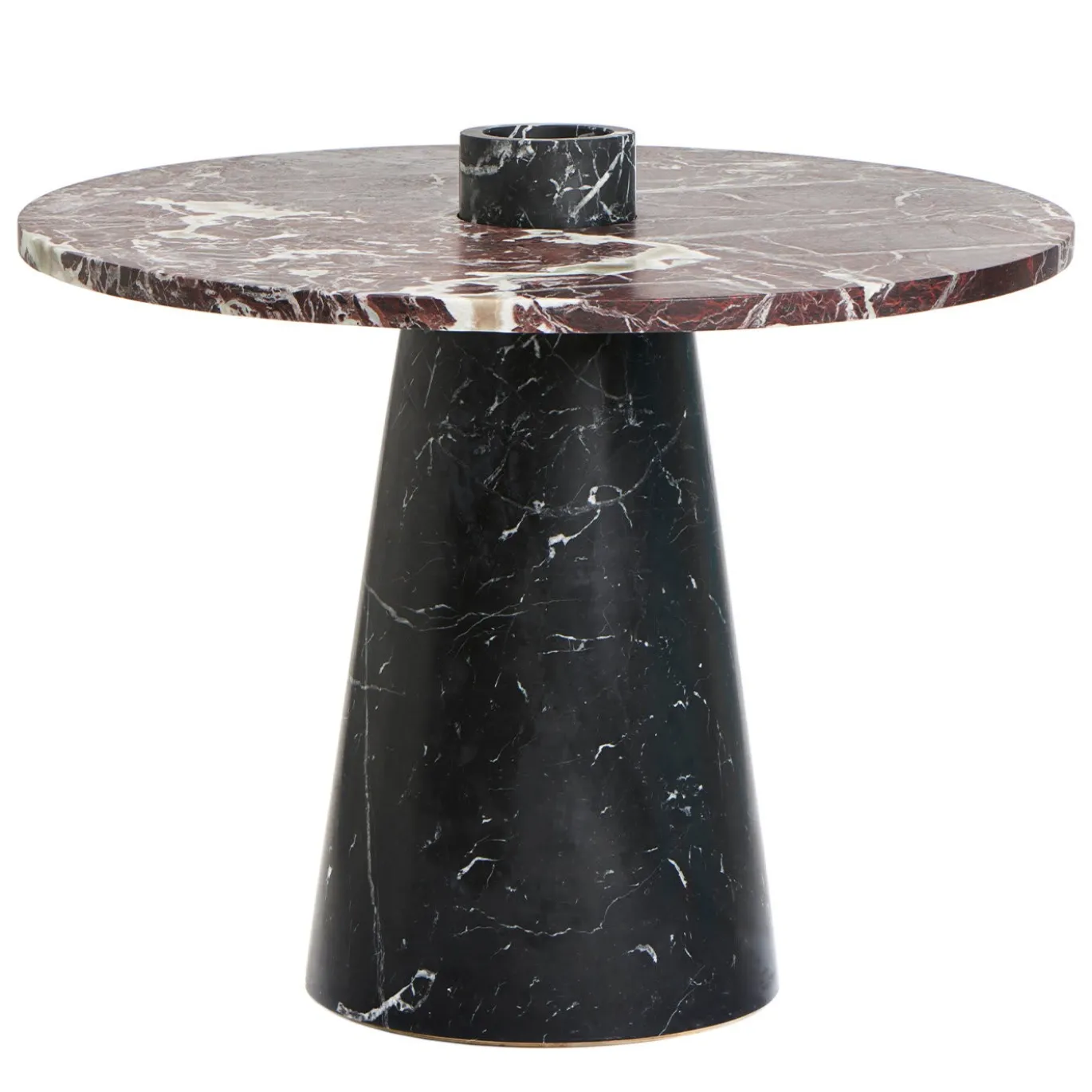 Tavolino Inside Out in marmo rosso/nero di Karen Chekerdjian #2