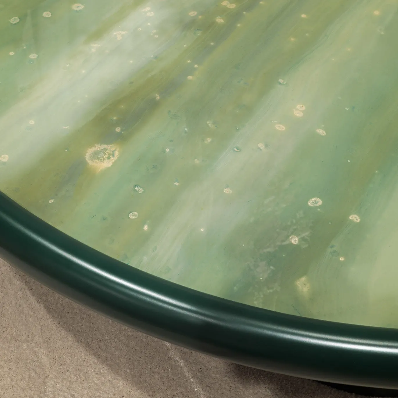 Tavolino Janus in Vetro Verde