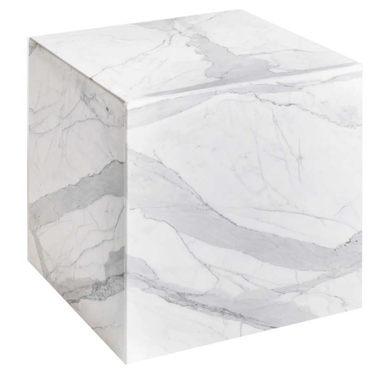 Tavolino Kubo Bianco Carrara