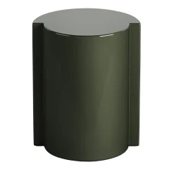 Tavolino laterale cilindrico lucido verde oliva Lei