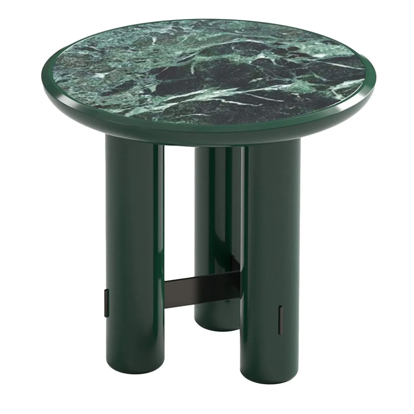 Tavolino laterale Cody 45 rotondo in marmo verde