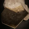 Tavolino laterale Ialino in oro e quarzo