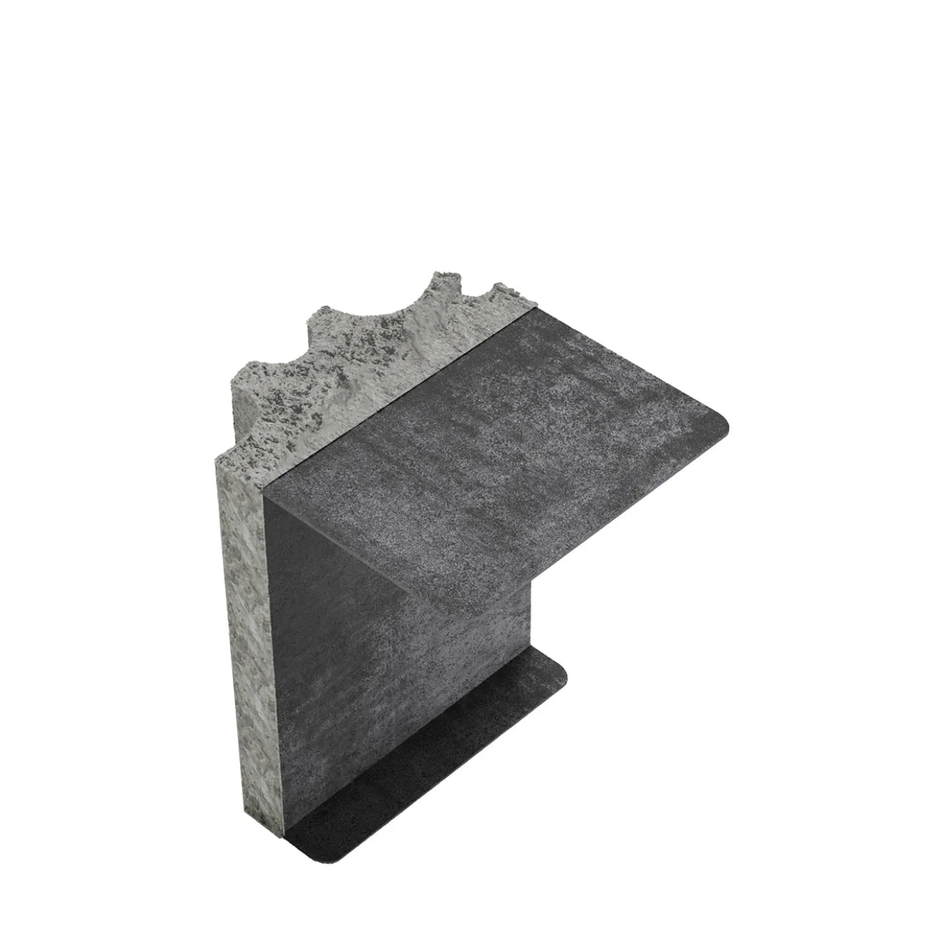 Tavolino laterale in alabastro grigio Innesto