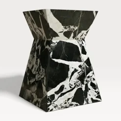Tavolino laterale in marmo nero antico Aria Grand