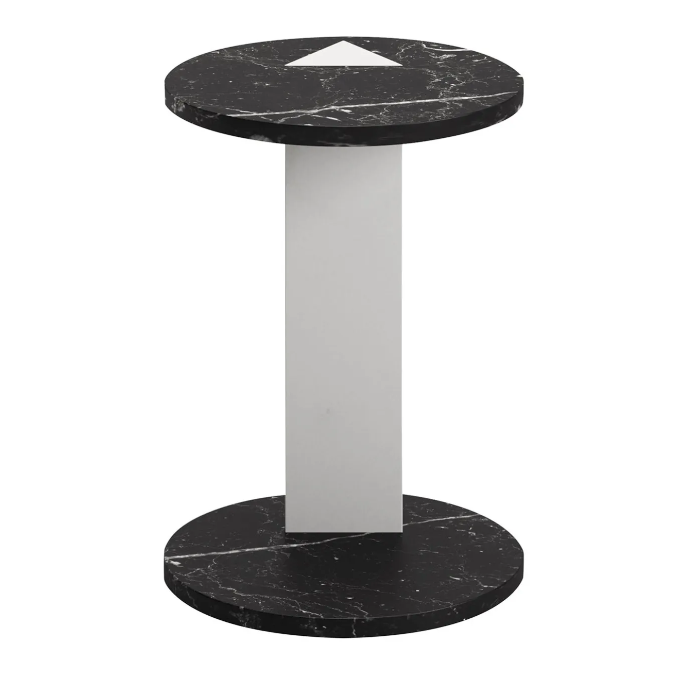 Tavolino laterale rotondo in marmo nero Lyris Modern S di Lorenzo Zaccarin