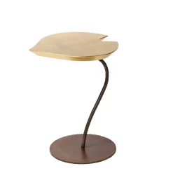 TAVOLINO LEAF CON TOP IN FOGLIA ORO