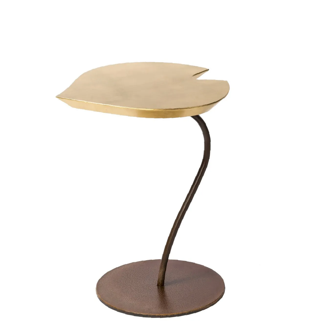 TAVOLINO LEAF CON TOP IN FOGLIA ORO