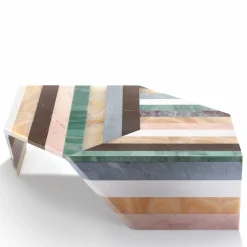 Tavolino Origami Stripes in Marmo II di Patricia Urquiola