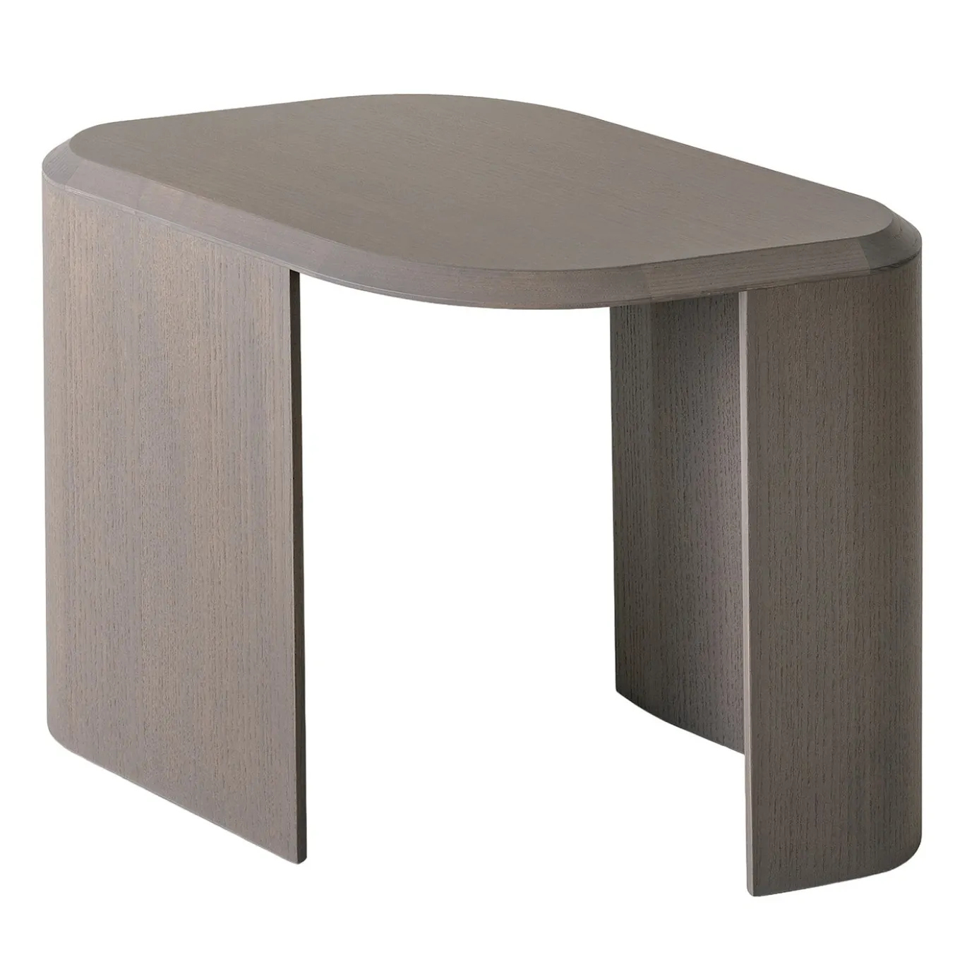 Tavolino ovale Ligea in legno di frassino grigio