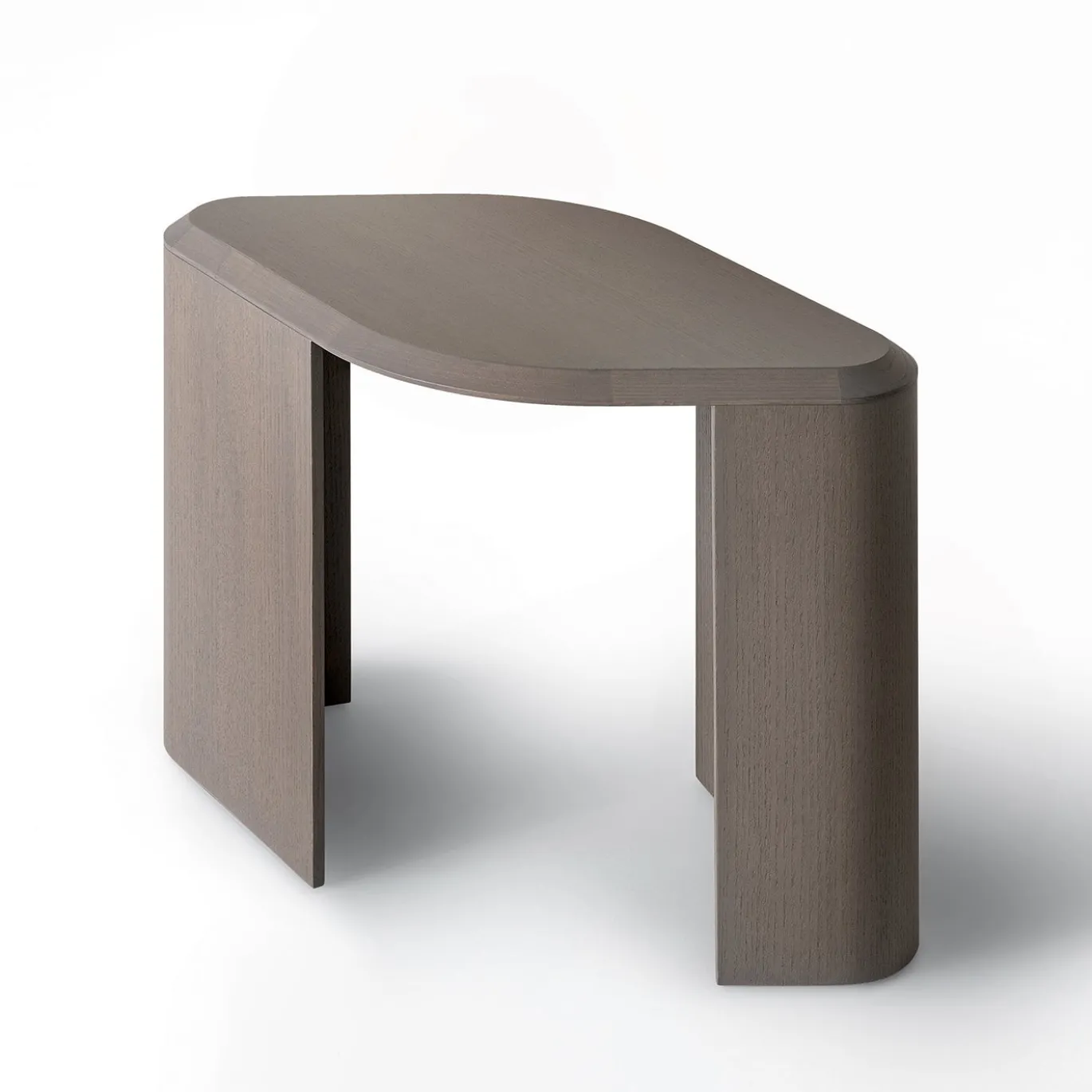 Tavolino ovale Ligea in legno di frassino grigio