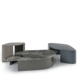 Tavolino ovale Ligea in legno di frassino grigio