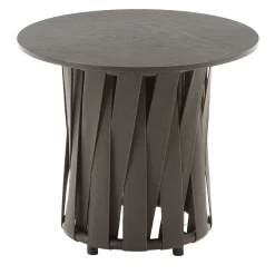 Tavolino per esterni Circus nero con piano rotondo in Dekton
