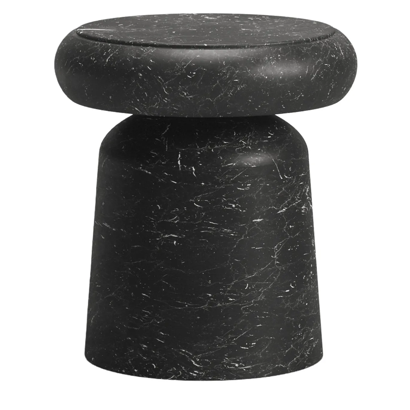 Tavolino piccolo in marmo Marquinia nero Nissa di Ivan Colominas