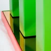 Tavolino Pila rosa e verde