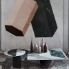 Tavolino Proiezioni Square in marmo bianco e nero di Elisa Ossino