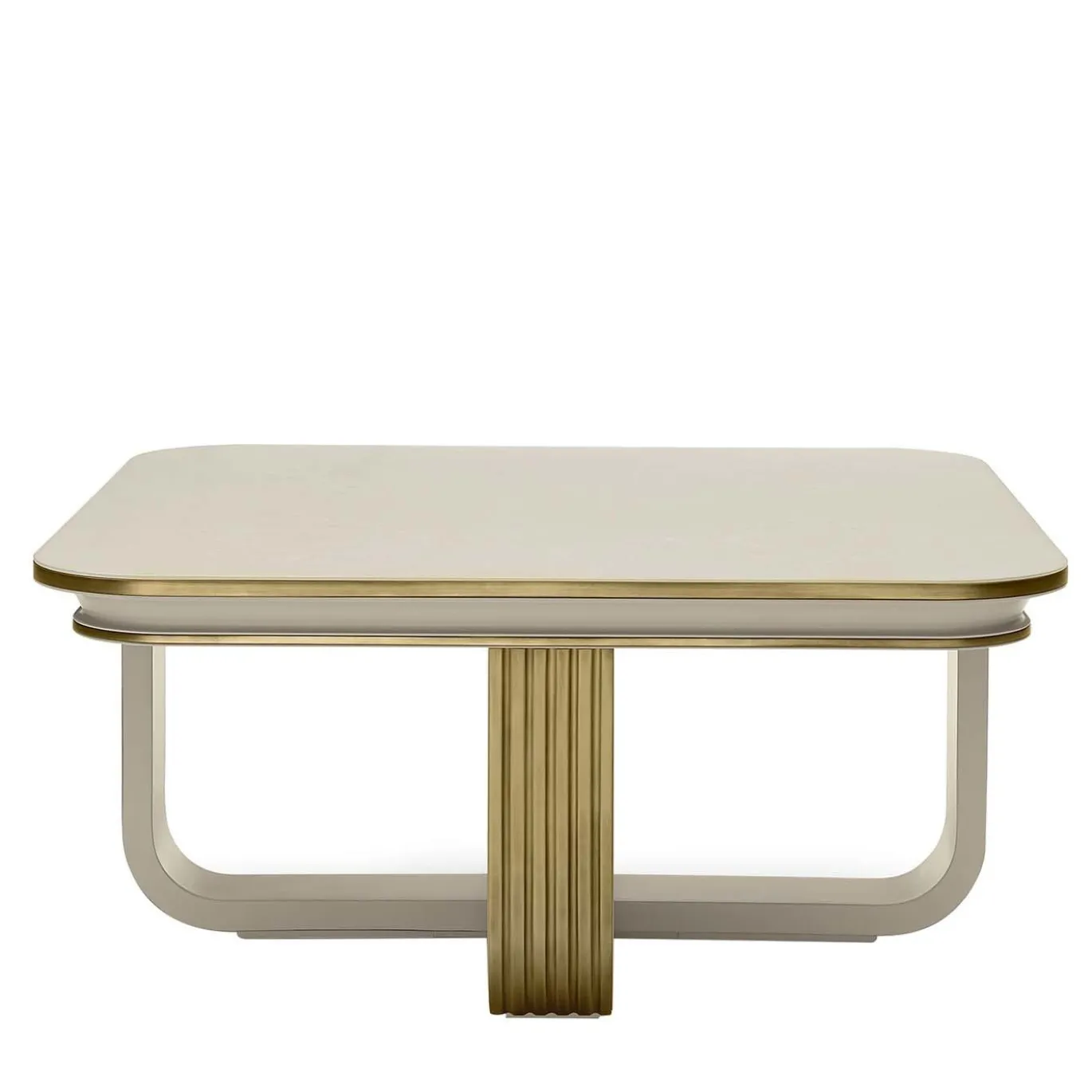 Tavolino quadrato bianco e oro