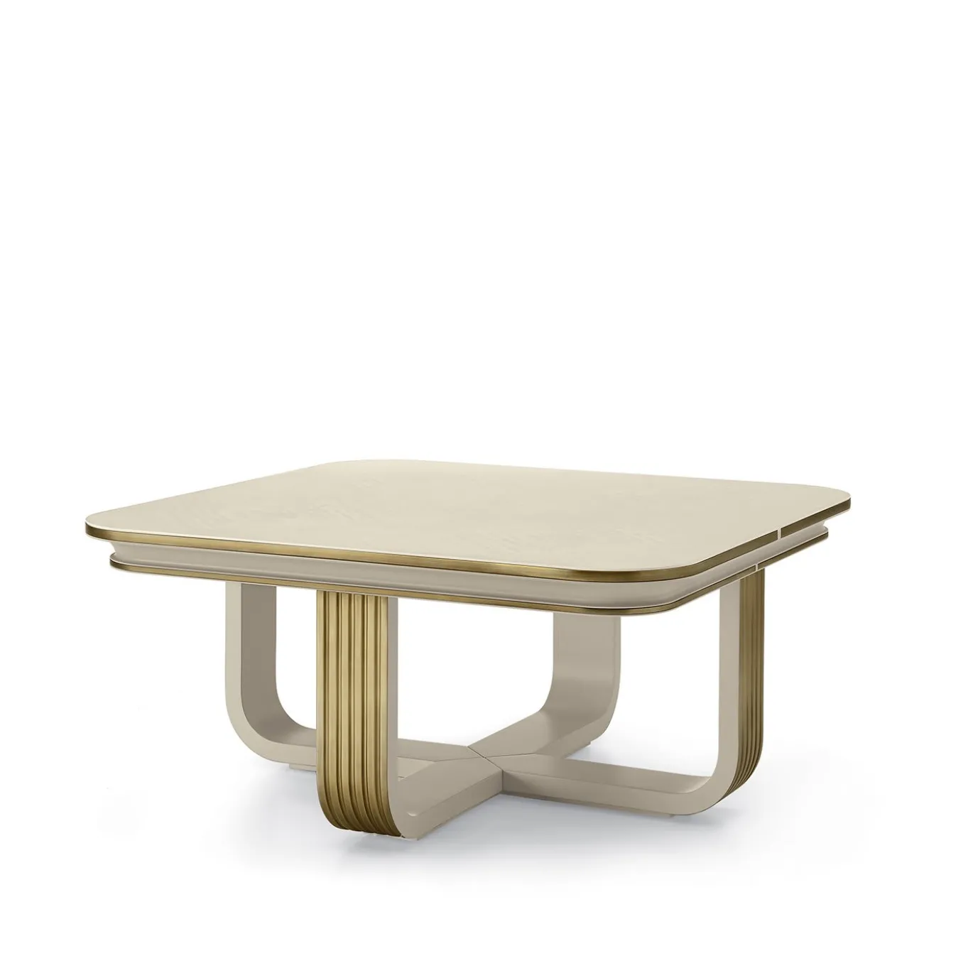 Tavolino quadrato bianco e oro