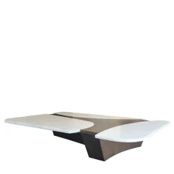 Tavolino Rasine in marmo bianco