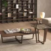 Tavolino rettangolare City con piano in legno di frassino di Fabio Rebosio