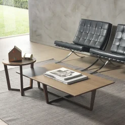 Tavolino rettangolare City con piano in legno di frassino di Fabio Rebosio
