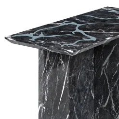 Tavolino Rettangolare MM Low in Marmo Grigio Carnico e Resina Cementizia Avio