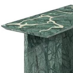 Tavolino Rettangolare MM Low in Marmo Verde Guatemala e Resina Cementizia Verde