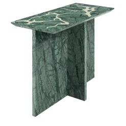 Tavolino Rettangolare MM Low in Marmo Verde Guatemala e Resina Cementizia Verde