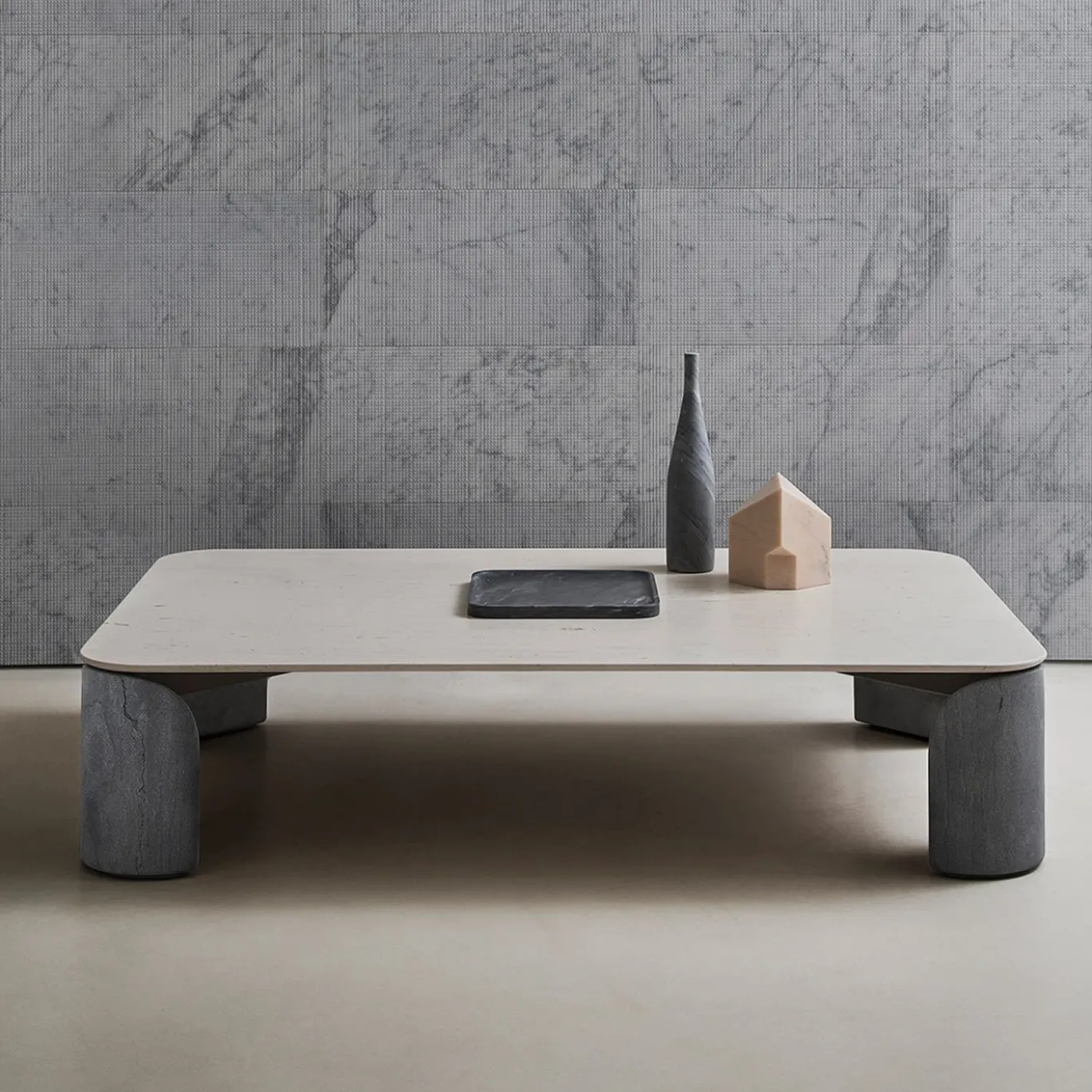 Tavolino rettangolare Taula Bianco Carrara