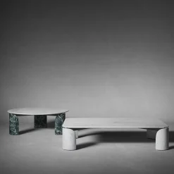 Tavolino rettangolare Taula Bianco Carrara