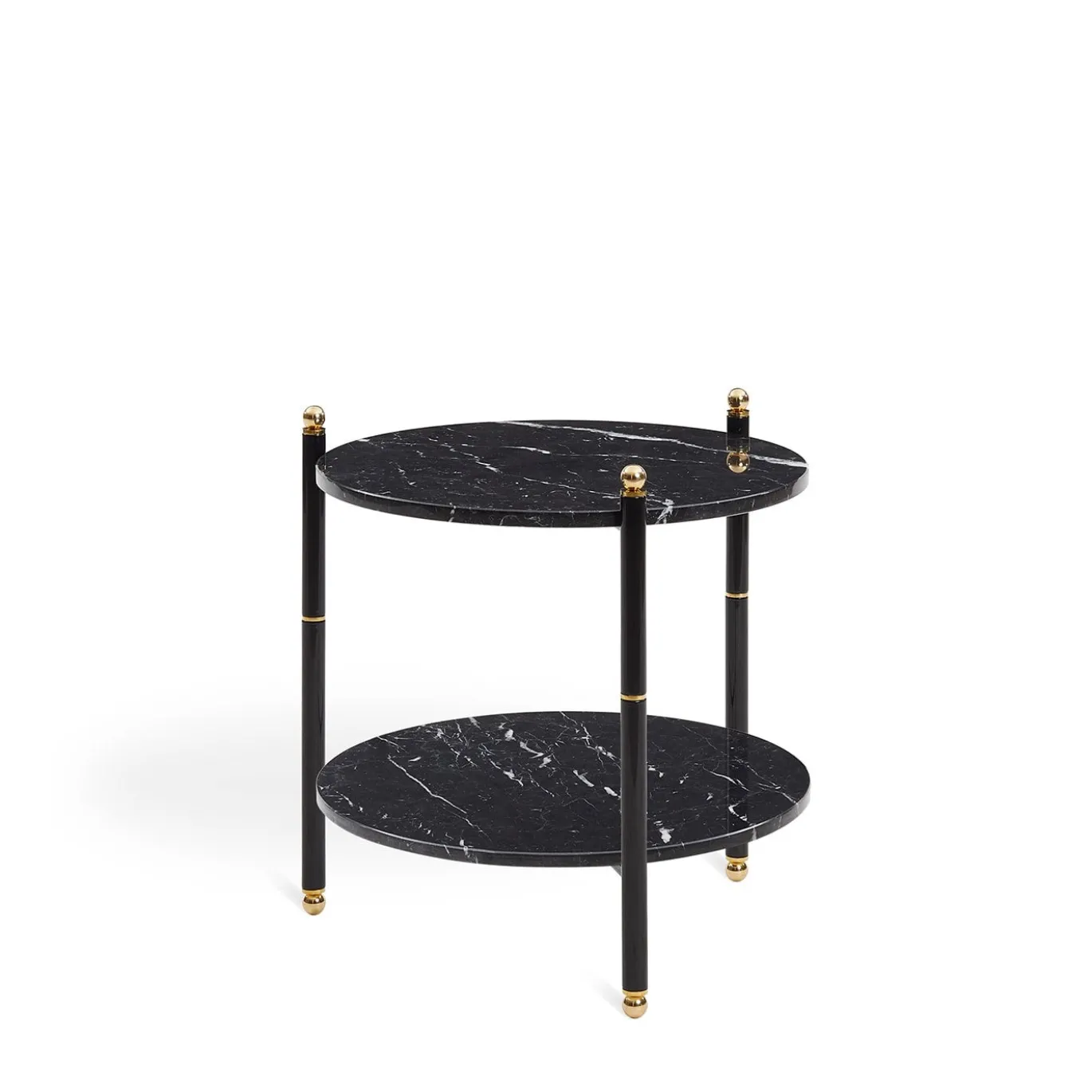 Tavolino Riviera rotondo in marmo nero Marquina