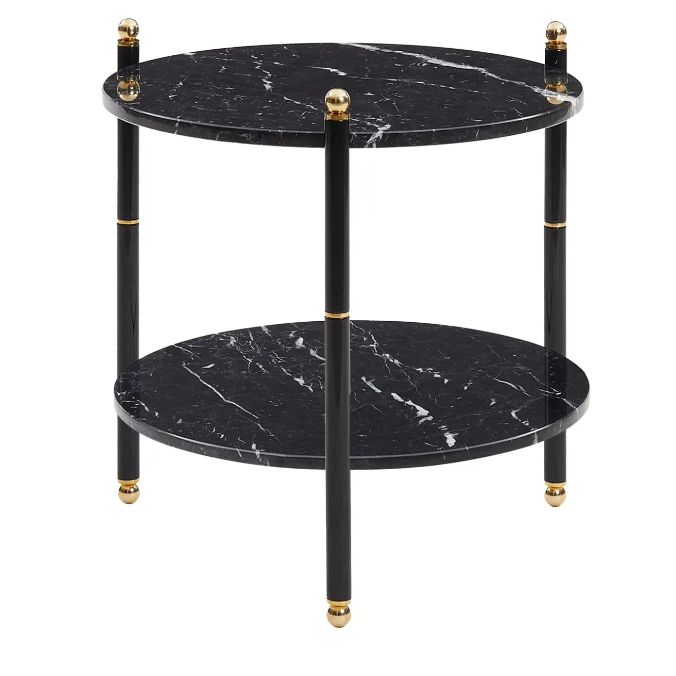 Tavolino Riviera rotondo in marmo nero Marquina