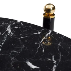 Tavolino Riviera rotondo in marmo nero Marquina