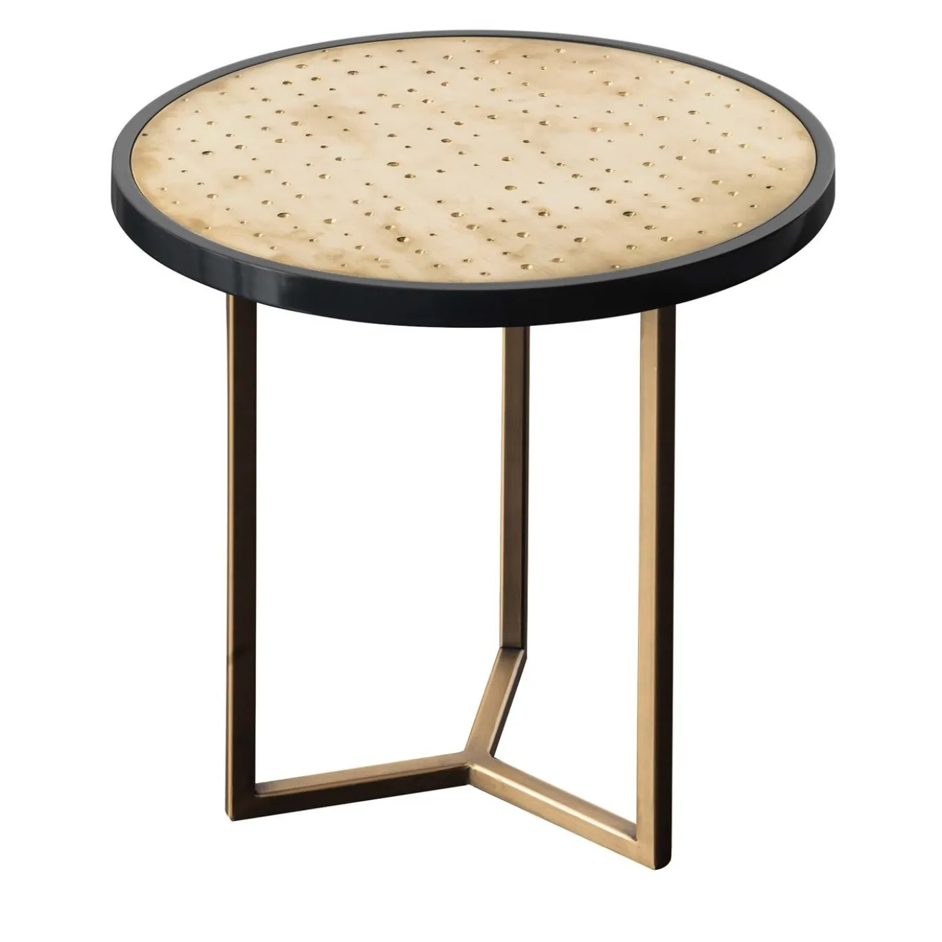 Tavolino Romeo in legno e ottone