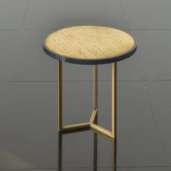 Tavolino Romeo in legno e ottone
