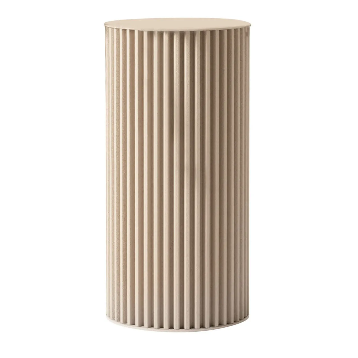 Tavolino Rotondo In Alluminio Corkcrete Beige