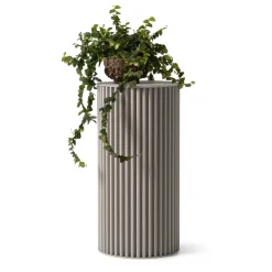Tavolino Rotondo In Alluminio Corkcrete Grigio