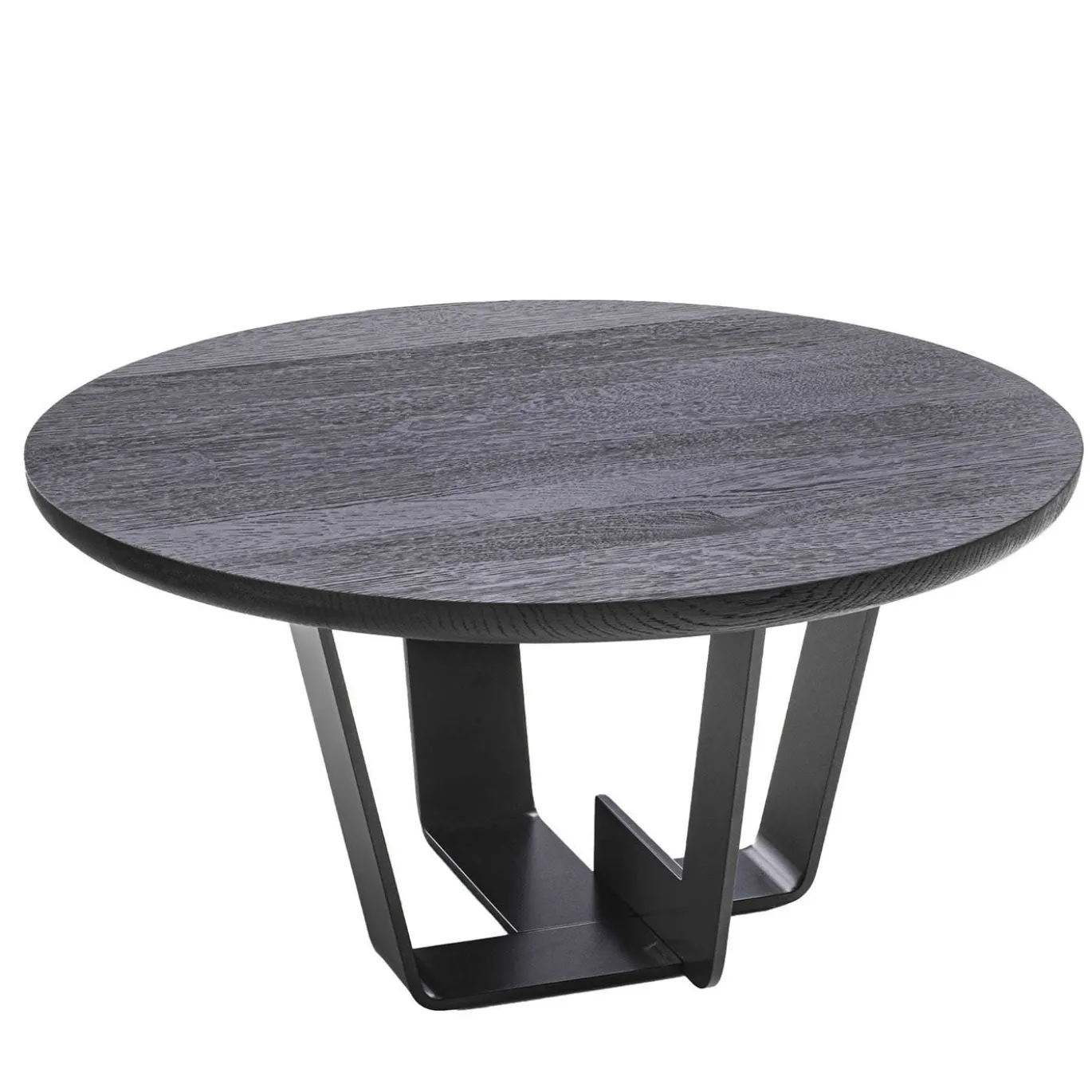 Tavolino rotondo in legno nero Kohi di Terry Dwan