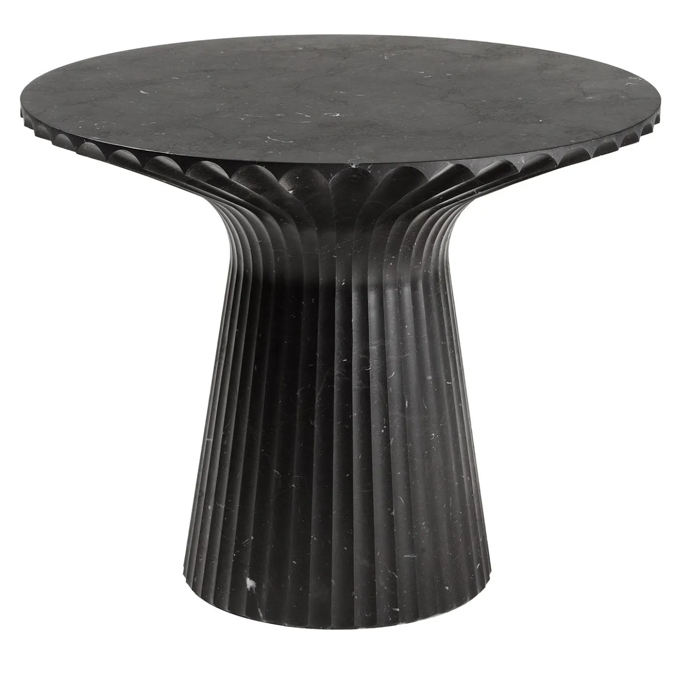 Tavolino rotondo Odette in marmo nero Marquinia