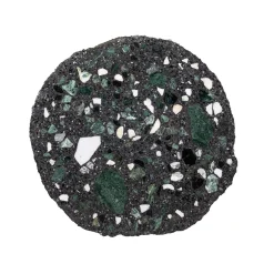 Tavolino rotondo Rio in marmo e base in ottone