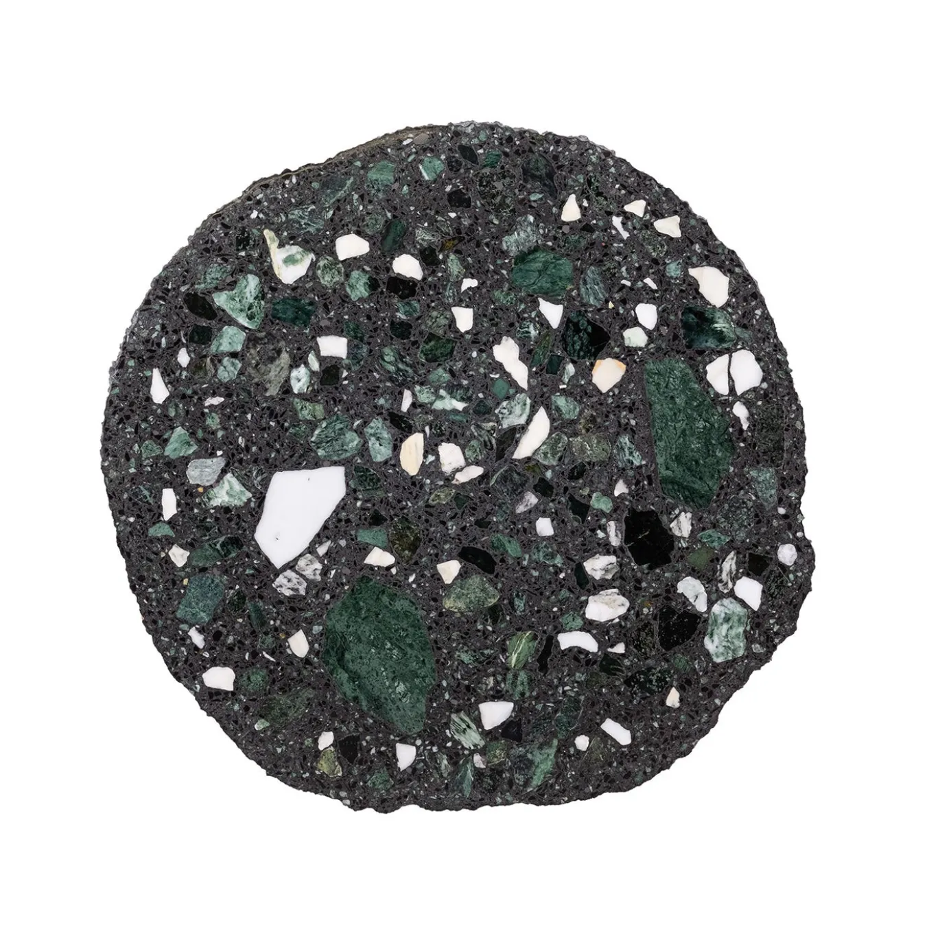 Tavolino rotondo Rio in marmo e base in ottone