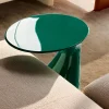Tavolino Rotondo Tod Verde lucido di Todd Bracher