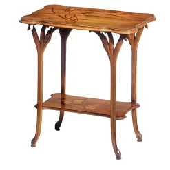 Tavolino sagomato in stile Art Nouveau francese di Emile Gallè