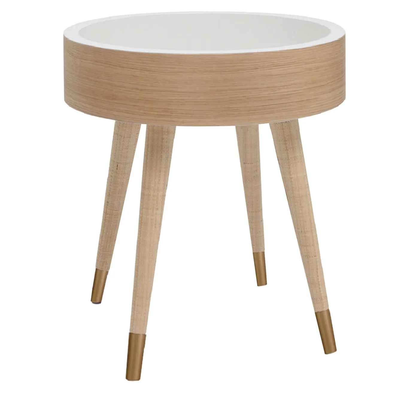 Tavolino Santos con gambe in rafia camel della Collezione Riviera
