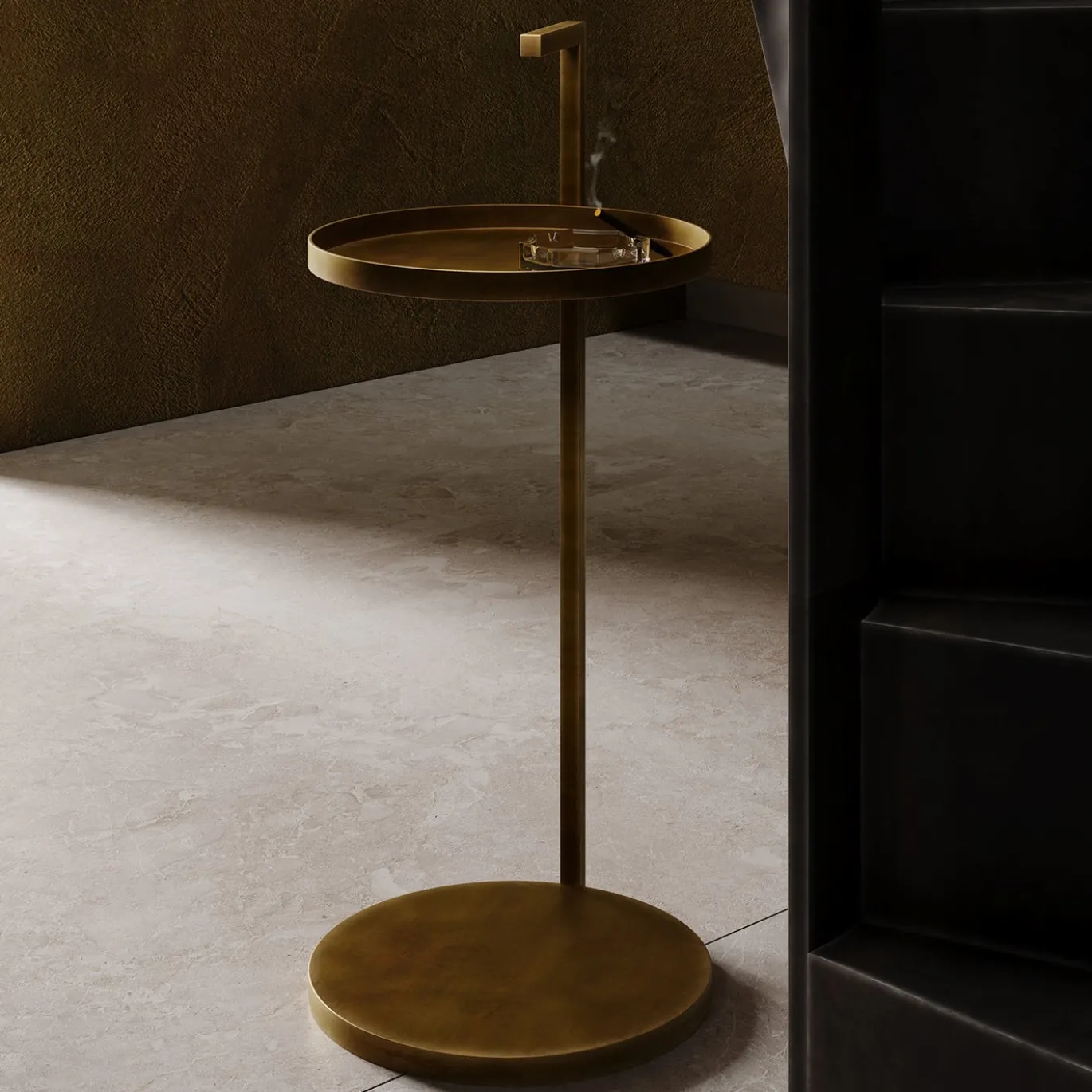 Tavolino Secondopiano in ottone con luce LED