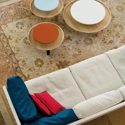 Tavolino Secreto 90 in rovere bianco e naturale