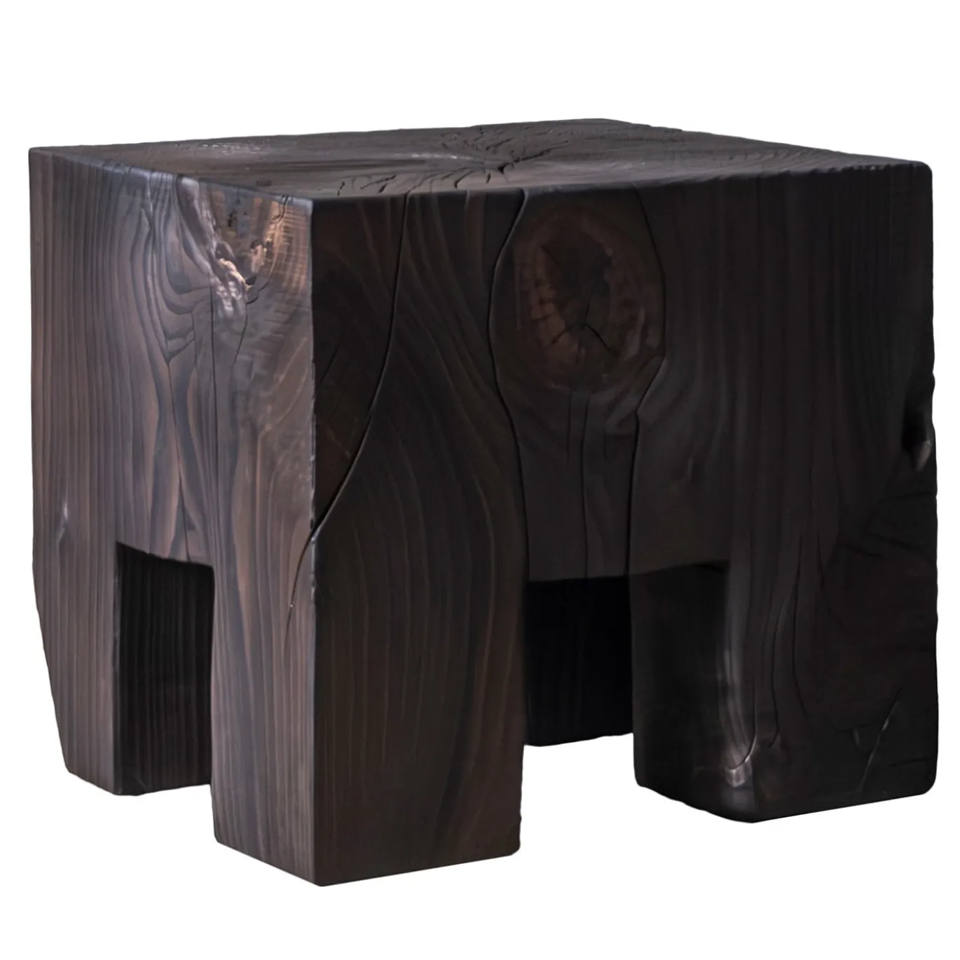 Tavolino Skelly Cube con finitura color carbone