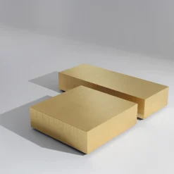 Tavolino ST 32 in Ottone Satinato Oro