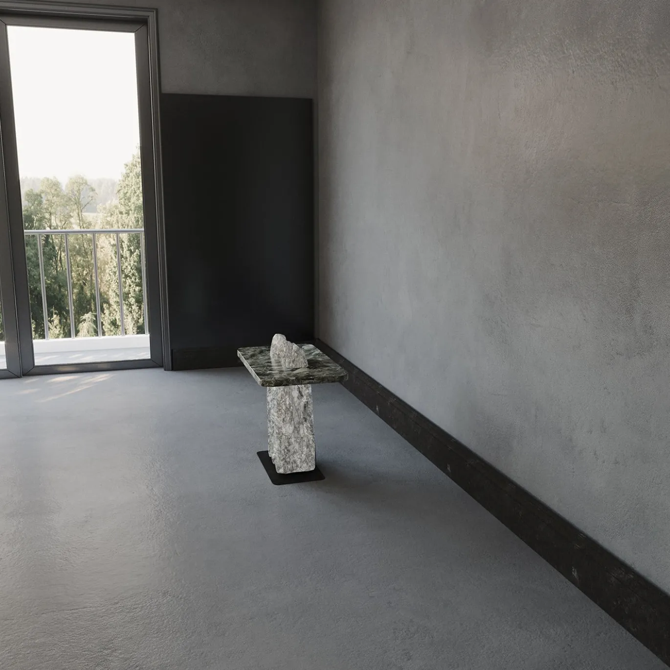 Tavolino Strata Eco in alabastro grigio