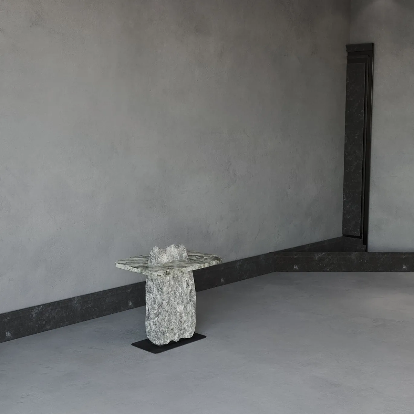 Tavolino Strata Eco in alabastro grigio
