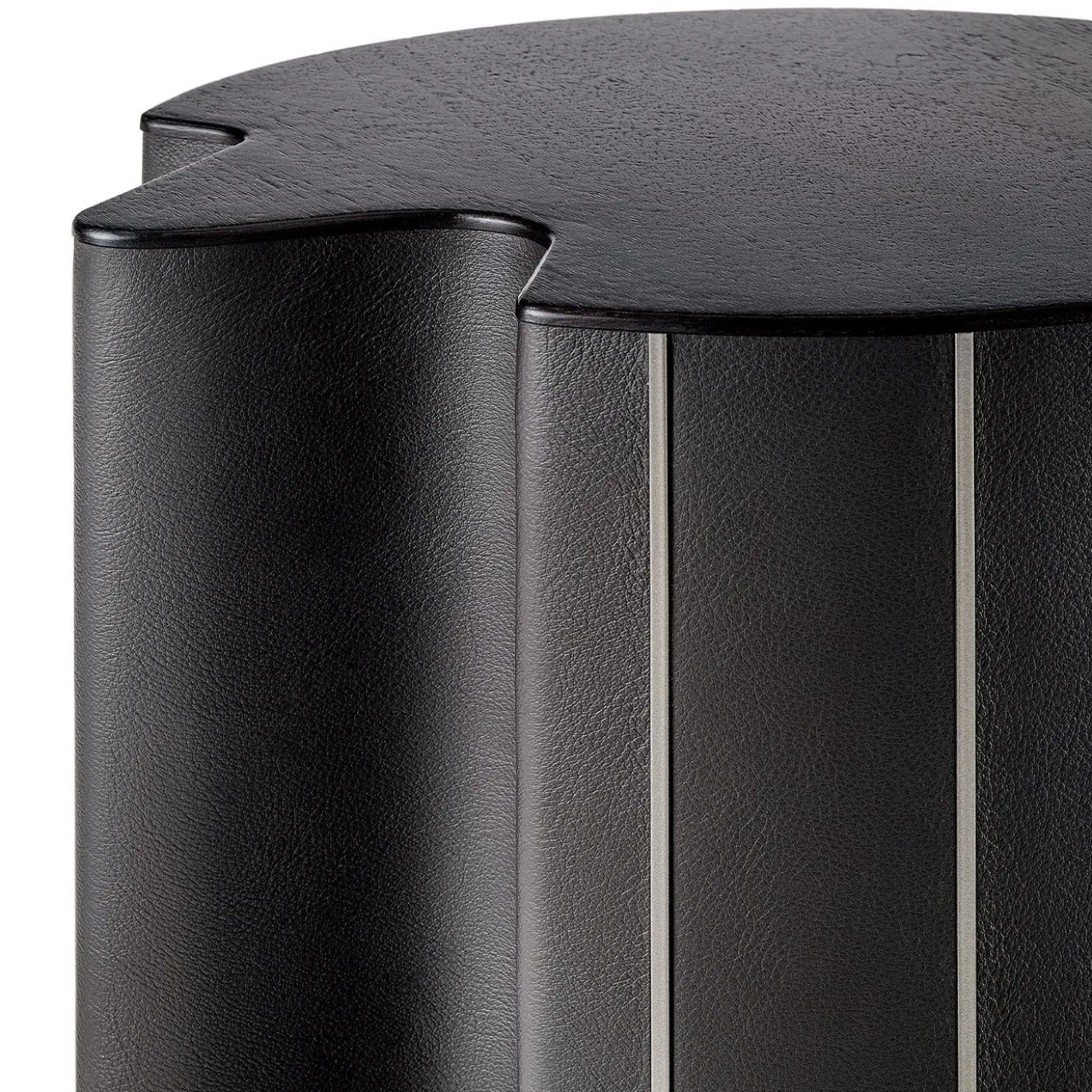 Tavolino Woody in Pelle Nera